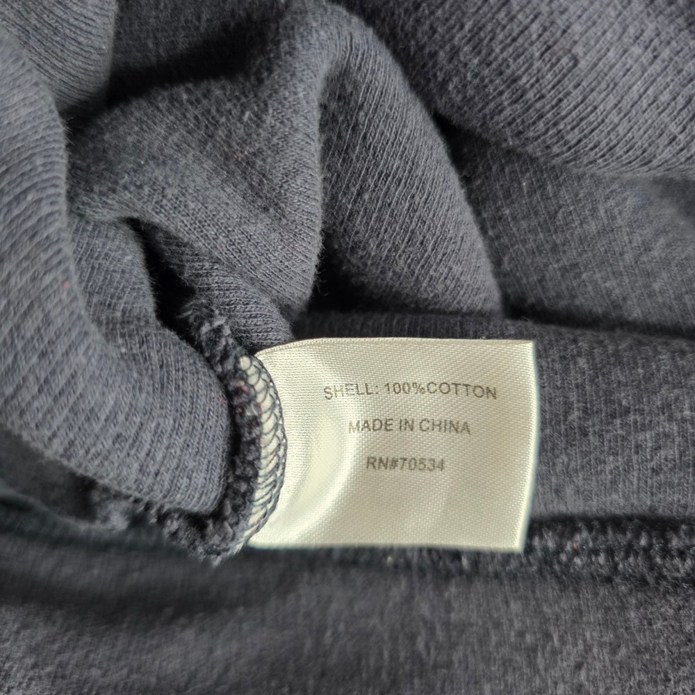 Orvis Mens Large Faded Navy Blue 100% Cotton Long Sleeve Polo Sweatshirt Heavy - Picture 6 of 6